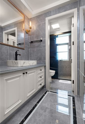 modern gray white bathroom